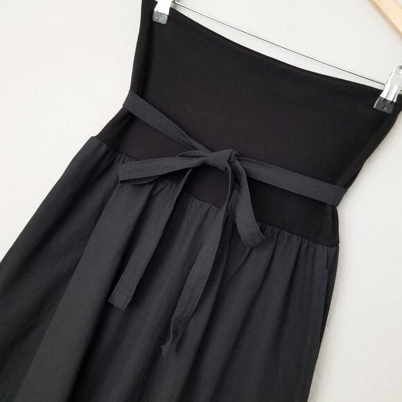 DRAGONFLY Fair Trade Wide Leg High Waist Tie Belt Palazzo Pant M Black Lagenlook - Picture 3 of 15